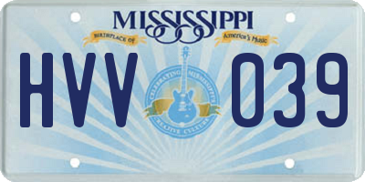 MS license plate HVV039