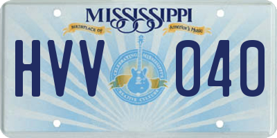 MS license plate HVV040