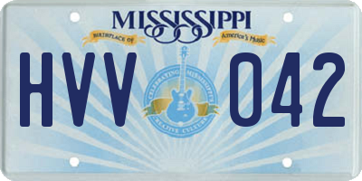 MS license plate HVV042