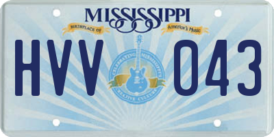 MS license plate HVV043