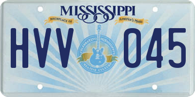MS license plate HVV045