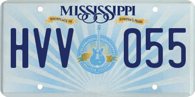 MS license plate HVV055