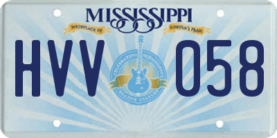 MS license plate HVV058