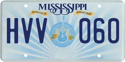MS license plate HVV060