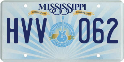 MS license plate HVV062