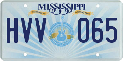 MS license plate HVV065