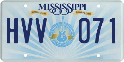 MS license plate HVV071