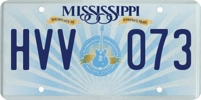 MS license plate HVV073