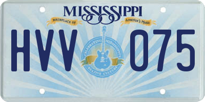 MS license plate HVV075