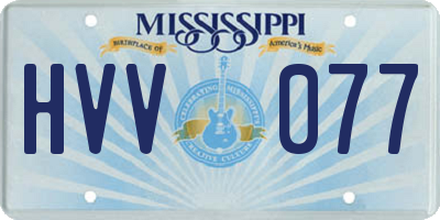 MS license plate HVV077