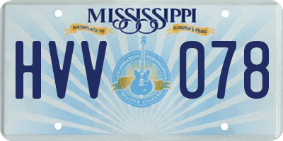 MS license plate HVV078