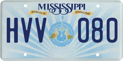 MS license plate HVV080
