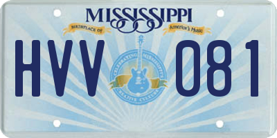 MS license plate HVV081