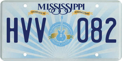 MS license plate HVV082