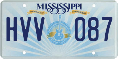MS license plate HVV087