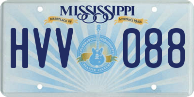 MS license plate HVV088