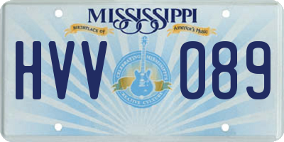 MS license plate HVV089
