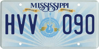 MS license plate HVV090