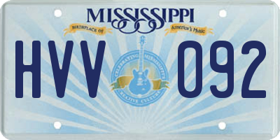 MS license plate HVV092