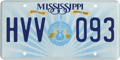 MS license plate HVV093