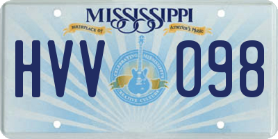 MS license plate HVV098