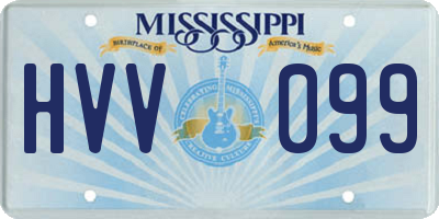 MS license plate HVV099