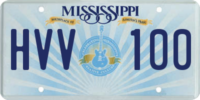 MS license plate HVV100