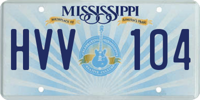 MS license plate HVV104