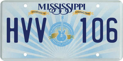 MS license plate HVV106