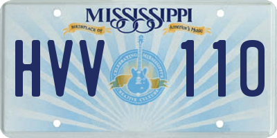 MS license plate HVV110