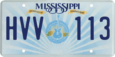 MS license plate HVV113