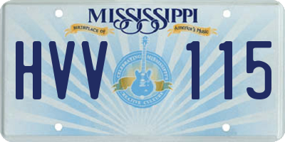 MS license plate HVV115