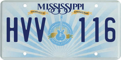 MS license plate HVV116