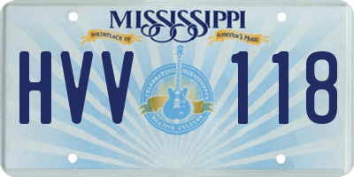 MS license plate HVV118