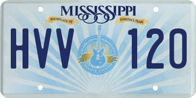 MS license plate HVV120