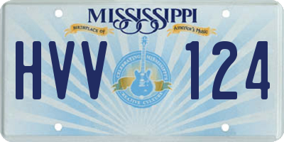 MS license plate HVV124
