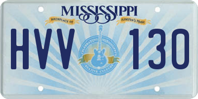 MS license plate HVV130