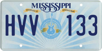 MS license plate HVV133