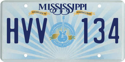 MS license plate HVV134
