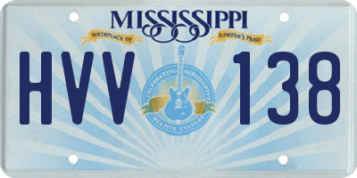 MS license plate HVV138
