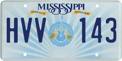 MS license plate HVV143