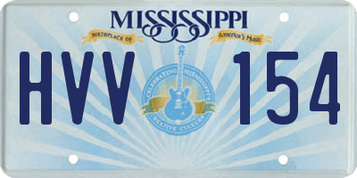 MS license plate HVV154