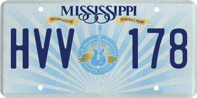MS license plate HVV178