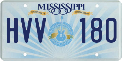MS license plate HVV180