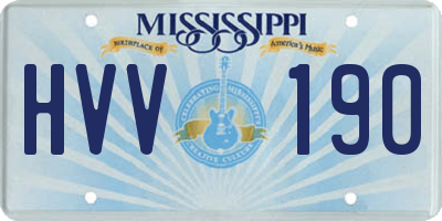 MS license plate HVV190
