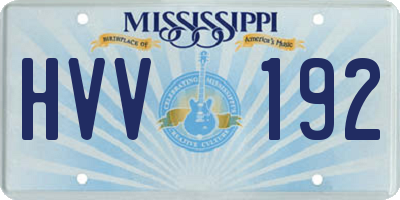 MS license plate HVV192