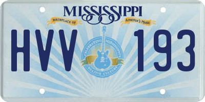 MS license plate HVV193