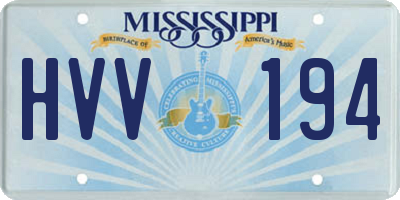 MS license plate HVV194