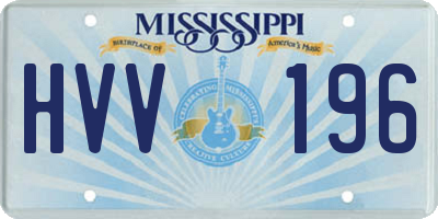 MS license plate HVV196