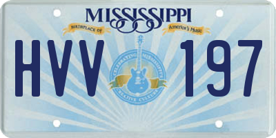 MS license plate HVV197